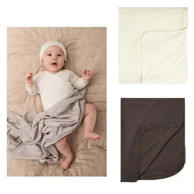 OEM ODM Superfine Soft Ribbed Merino Wool Ribbed Baby Blankets Organic Fabric for Newborns Toddlers Warm Hypoallergenic OEKO-TEX