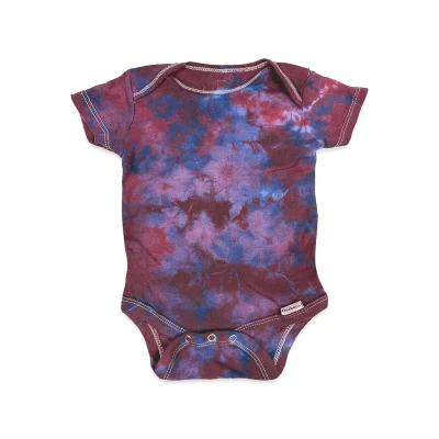 Custom OEM Organic Cotton Fabric Girl Clothes 3 to 6 m Romper Onesie  Handmade Tye Die Cotton Gerber Romper Clothes