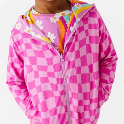 High Quality Kids Sweatshirt Sets Customizable Manufacturer's Natural Bamboo Reversible Zipper Jacket Two Animal Designs for