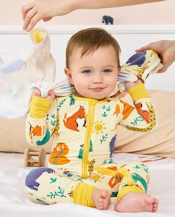 Fast Lead-Time Wholesale High Quality Animals Bamboo Fiber Spandex Baby Girl Winter Pyjama