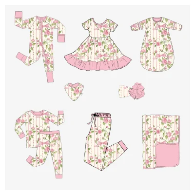 Custom Bamboo Baby Romper Children Kids Zippy Pajamas Bamboo Onesie Jumpsuit for Toddler Newborn Logo Pattern Design