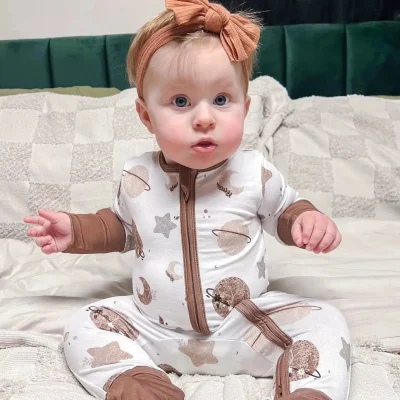Factory OEM/ODM Custom Bamboo Baby Rompers Clothes Footie  Pajamas  Newborn Clothes  Onesie  for  Girls Boys