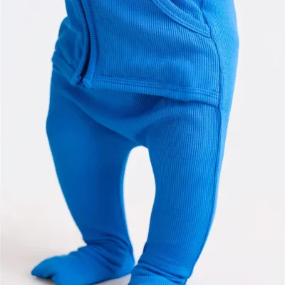 Custom Baby Front Opening Bamboo Romper Infant Super Stretchy Ribbed Bamboo Zip up Jumpsuit With Hoodie 95% Bamboo 5% Spandex