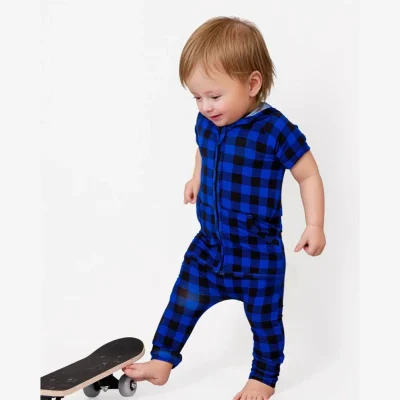 High Quality Custom Kids Zip-Up Sweatshirt Jumpsuit Factory's Bamboo Hooded Romper Front Opening OEKO-TEX Fabric for Children