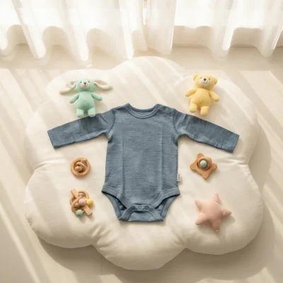 Knitted 100% OEKO-TEX Merino Wool 16 Micron Knitted Baby Romper Children Jumper With Clothes Custom Pajamas Onesie