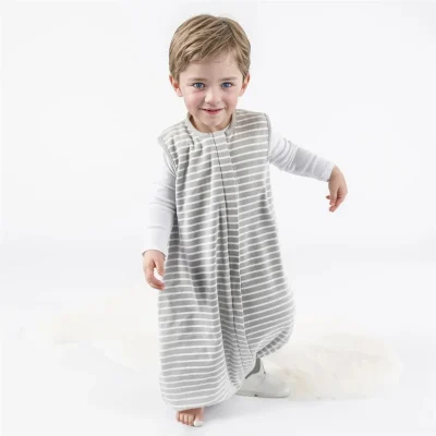 100% Organic Merino Wool Sleeveless Sleep Sack for Kids Breathable Warm Toddler Sleep Bag with Zipper Closure Wearable for Feet
