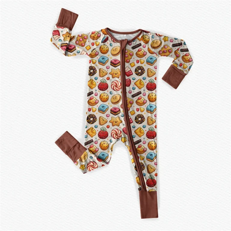 2 Children Bamboo Outfit Kid 95% Baby Pcs Clothes Sets Custom Sleeve Sleepsuit 5% Pjs Pant