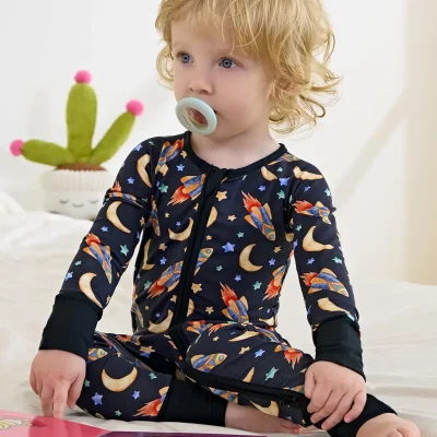Custom Newborn Baby Clothes Bamboo Romper Custom Print Newborn Onesie Baby Boys Girls Clothing Jumpsuit Bamboo Pajamas Sleepwear