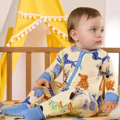 Custom Bamboo Baby Rompers and Kids' Sleepwear Bamboo Toddler Pajamas YKK Zipper CPC Certification Newborn Onesie Bamboo Footie