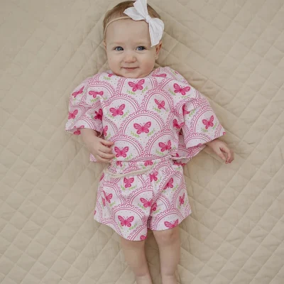 Customize Bamboo Baby Sets Custom Print for Infant Toddler Girl Custom Bamboo Baby Daywear Two Pieces Set