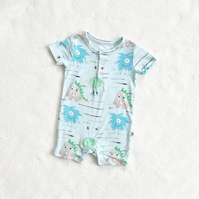 Custom Print Bamboo Fabric Newborn Baby Infant Zipper Clothes Onesie Rompers Bamboo Viscos