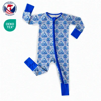 Custom Bamboo Baby Romper Children Kids Zippy Pajamas Bamboo Onesie Jumpsuit for Toddler Newborn Logo Pattern Logo Customize