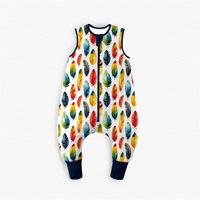 New Design Hot Sale Baby Zipper Bamboo Sleeping Bags With Feet Infants Customized Printed Soft Sleeveless Sleep Sack Walker