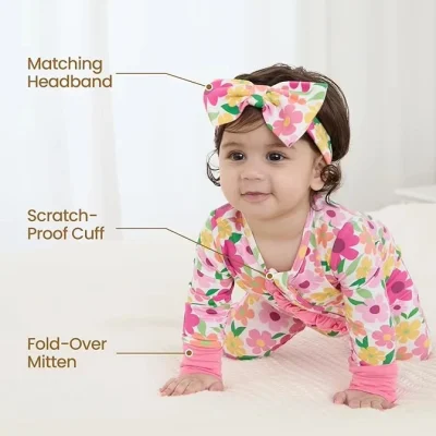 Factory Custom Baby Girls OEKO-TEX Bamboo Footie Leggy Romper Soft Casual Kids Girls Fashion Bodysuit Bamboo Clothes Sleepwear