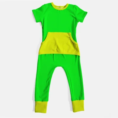Custom OEKO-TEX Vibrant Color Block Bamboo Romper No Zippers or Snaps Easy Front Access Stretchy Comfort Wear for Baby CPC
