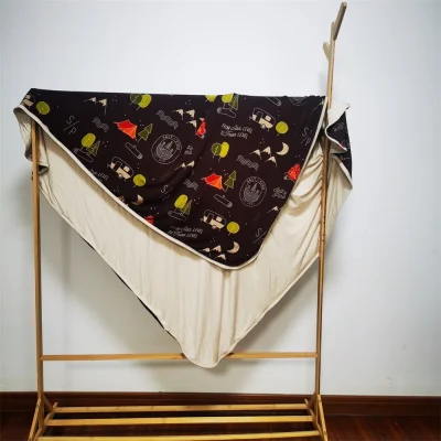 Triple Layer Custom 95% Bamboo Printed  5% Spandex Interior Baby  Blanket Swaddle Knitted OEKO-TEX Custom Print