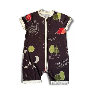 Bamboo Zippy ODM Knitted Fabric Clothes for Baby 95% Bamboo Viscose Hypoallergenic Doughnuts Romper Elastane for Onesies for