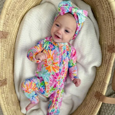 CPC Certification Custom Baby Bamboo Sleeper Reactive Printing Baby Rompers Clothes Footie Pajamas Newborn Toddler Onesie