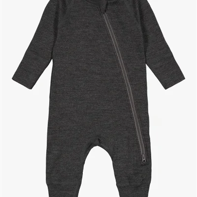 OEKO-TEX Factory 100% Organic Merino Wool Baby Jumpsuit Mulesing Free Merino Clothes 18.5 Mic GSM240 Solid Onesie With Zipper
