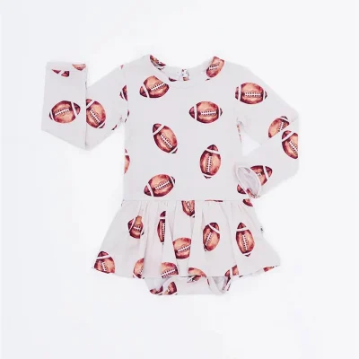 Manufacturer Baby Bamboo Twirl Skirt Bodysuit Ruffle Dress Infant Soft Super Stretchy Bamboo Daywear Romper Custom Print Logo