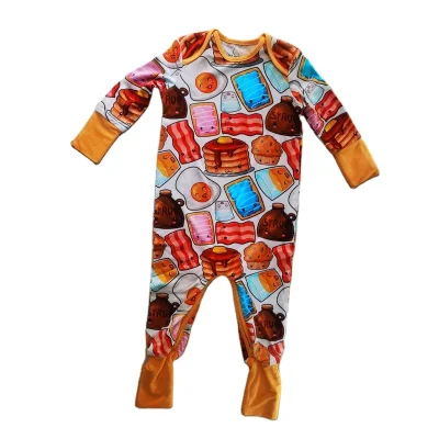 Custom 95% Bamboo 5% Spandex Crescent Zippy Baby Romper Summer for Onesies Clothing Zipper Pajamas Manufacturer's Pijamas