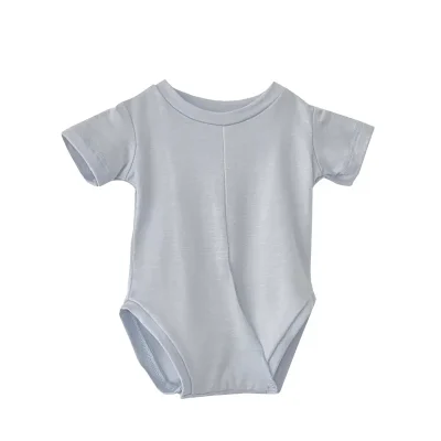 Custom Baby Easy Romper No Snaps No Button Onesie Pajamas Soft Fabric Bamboo Modal Organic Cotton Private Print Logo