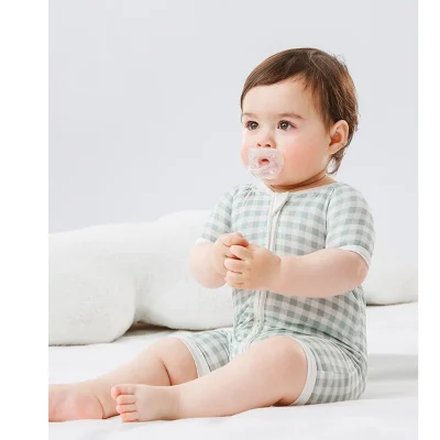Boutique Bamboo Shorty for Newborn Baby YKK Zipper Cute Print Infant 95% Bamboo 5% Spandex Casual Onesie Summer Clothes