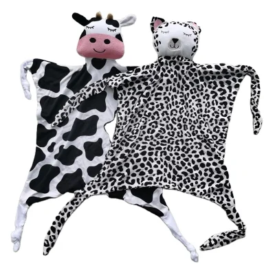 Custom 95% Bamboo 5% Spandex Sleepyhead Lovey Embroidered Comforting Soft Tattle Baby Lovey Blanket  Teether Toy Western Bibs