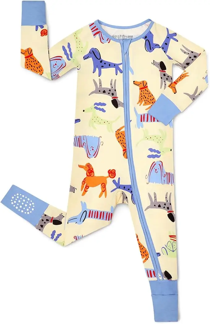 Eco-friendly bamboo kids pajamas in vibrant designs, perfect for B2B wholesale buyers seeking sustainable, high-quality children's sleepwear options.