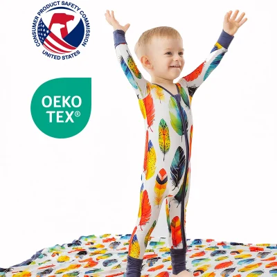 Custom OEKO-TEX CPC Bamboo Romper Infant Two Way Zipper Romper Casual Baby Sleepwear for 0-2 Years Baby  Kid Sleepwear Pjs