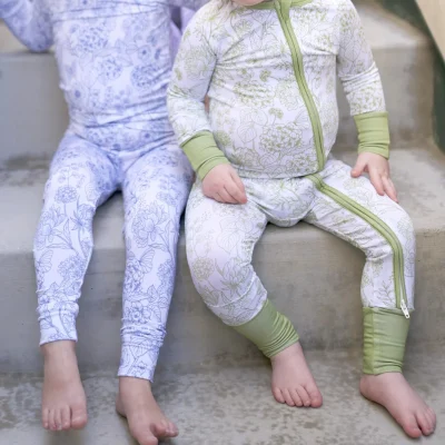 OEM ODM Custom Oeko-tex Organic Bamboo Long Sleeve Romper Zippy Pajamas Bamboo Onesie for Toddler Newborn