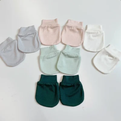 95% Bamboo 5% Spandex Plain Color No Scratch Mittens Baby for Anti Scratch Teething Newborn