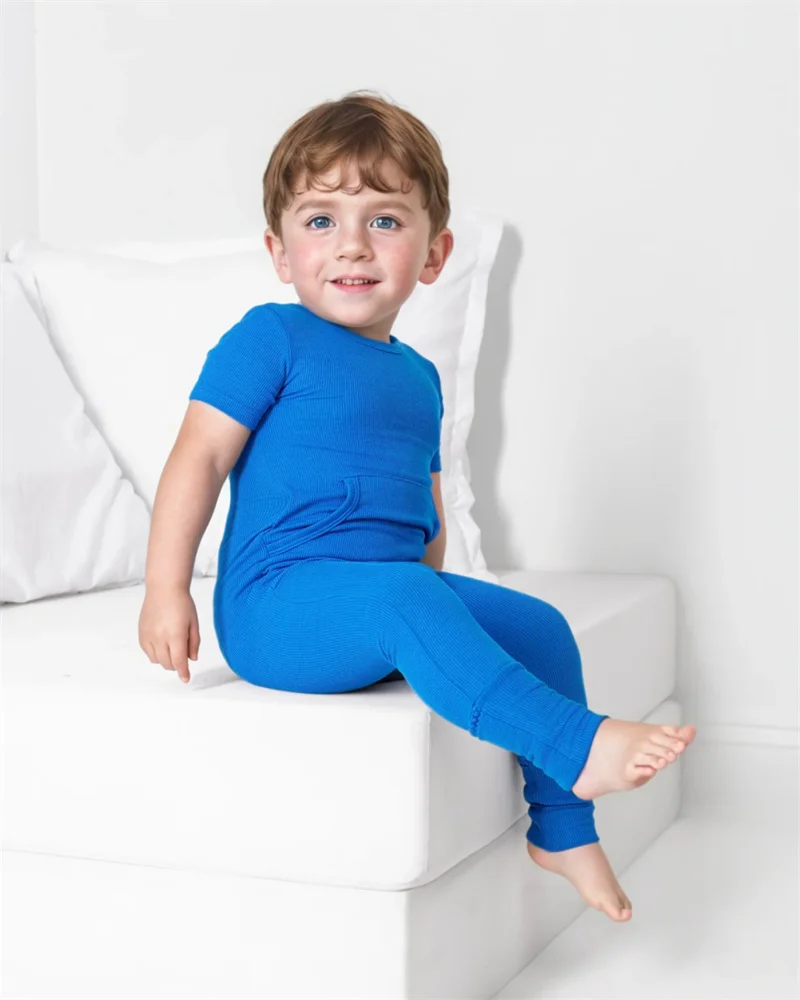 Wholesale children's pajama set in vibrant colors and soft fabrics, perfect for retailers seeking quality sleepwear for kids.