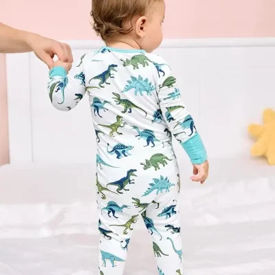 Custom CPC Certificated Bamboo Baby Clothing Jumpsuit Toddles Sleeper Baby Clothes Pajamas Onesie Baby Sleepwear Bamboo Footie