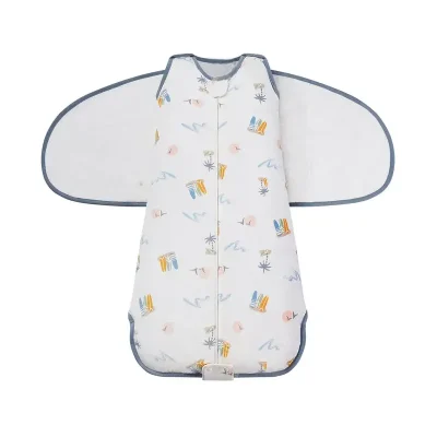 Custom Baby Bamboo Swaddle Sleep Sack Zipper Newborn Warm Sleeping Bag All Night Cozy 4 Different Wearing Ways Startle Reflex